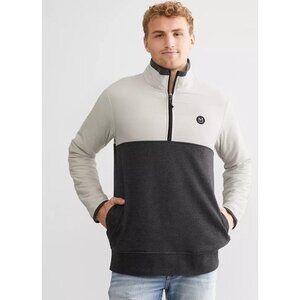 Maven Jacket Buckle Mens M Gray White Half Zip Pullover Insulated Warm Light